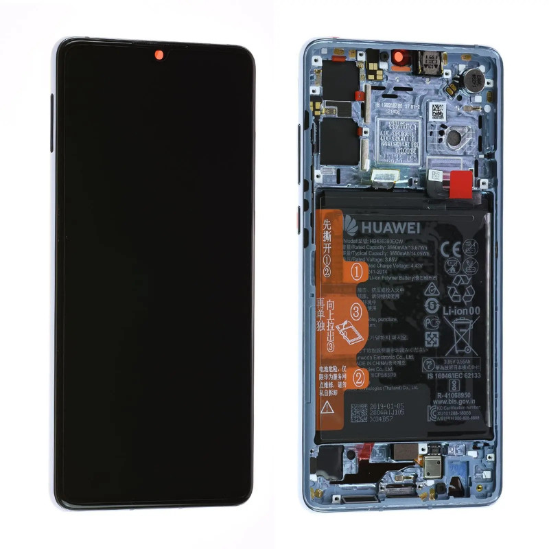 Écran Huawei P30 Bleu Nacré + Châssis et Batterie Origine